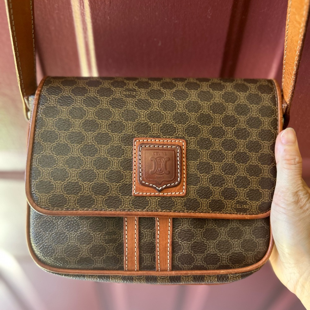 Celine Brown Patterned crossed body - Picture 14 of 16